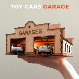 ミニチュアおもちゃの車のガレージ | 3Dカーストレージオーガナイザー |カーモデル収納ボックス |おもちゃの車のディスプレイ |男の子/幼児のおもちゃへの誕生日プレゼント