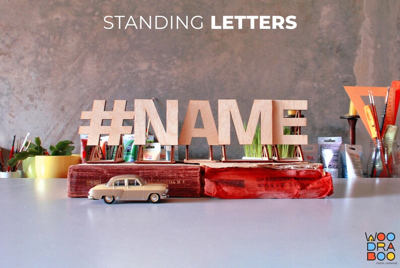Standing Wooden Letters SVG Digital Files for Laser Cutting | Hollywood ...
