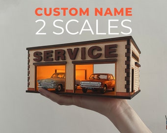 Laser Cut Garage Play Set & Custom Name Gift for Toddler Glowforge Files | Toy Cars Parking House 3d Puzzle | Laser Cutting Digital Pattern