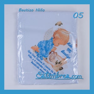BAUTIZO NIÑO - Servilletas de Tela para Fiesta de Bautizo de Niño [Paquete de 12]