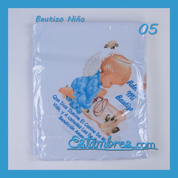 BAUTIZO NIÑO - Cloth Napkins Boy Baptism Commemorative 12-Pack