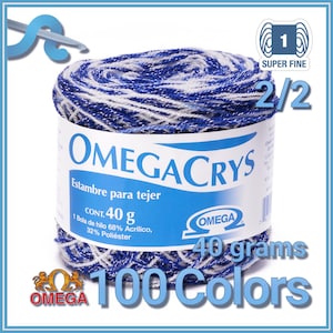 OMEGACRYS [40grs] - 2 of 2 - Fine Crystal Yarn by Omega great for all crafts
