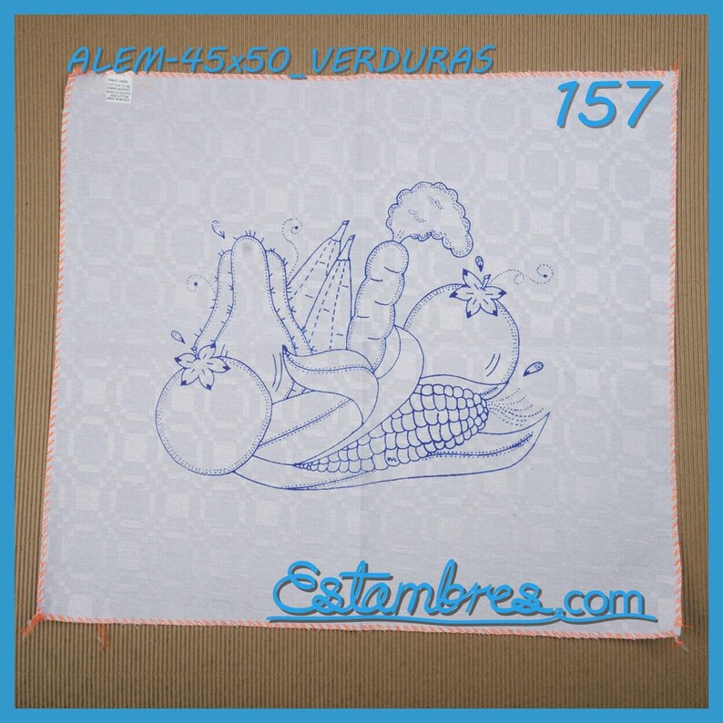 VERDURAS [Alemanisco 45x50cm] - Napkins for Stamped Cross-Stitch Embroidery image 10