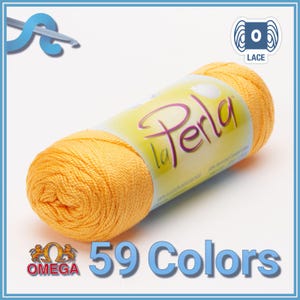 LA PERLA [50grs] by Omega - Perle Thread 100% Mercerized Cotton Thread ideal for Fine Crocheting