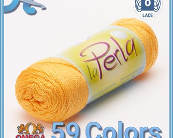 LA PERLA [50grs] by Omega - Perle Thread 100% Mercerized Cotton Thread ideal for Fine Crocheting