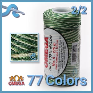 NYLON NO.5 [Variegated] by Omega - Strong 100% Nylon String Cord for Fine Crochet and Crafts