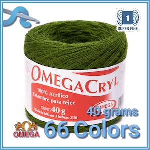 OMEGACRYL [40grs] by Omega - 3-Thread Yarn ideal for embroidery, knitting and crafts