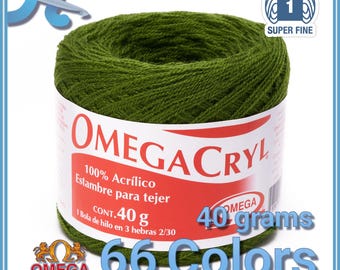 OMEGACRYL [40grs] by Omega - 3-Thread Yarn ideal for embroidery, knitting and crafts