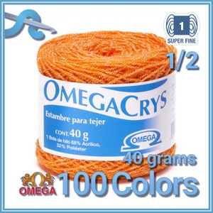 OMEGACRYS [40grs] - 1 of 2 - Fine Crystal Yarn by Omega great for all crafts