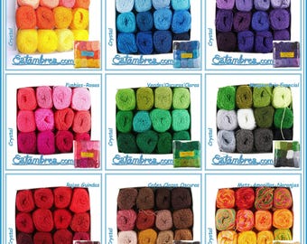 CRYSTAL [Multi-color Pack] - La Pantera Rosa | Fine Mexican Crochet Thread Yarn for Clothing and Crafts - 12 Pack x 15grs