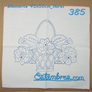 FLORES Diamante 45x50cm Napkins for Stamped Cross-Stitch Embroidery 385