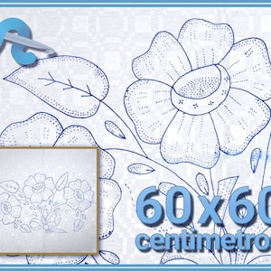 FLORES - [Alemanisco 60x60cm] - Large Napkins for Stamped Cross-Stitch Embroidery