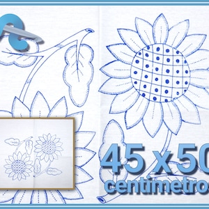 FLORES [Diamante 45x50cm] - Servilletas estampadas con Graficos listas para Bordado