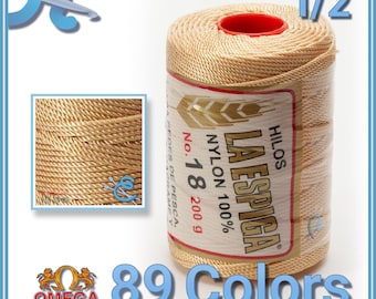 ESPIGA NO.18 by Omega - Strong 100% Nylon String Cord for Fine Crochet and Crafts