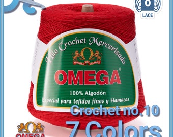 CROCHET OMEGA NO.10 [Cone 1kg] - 100% Mercerized Cotton Yarn for Fine Crochet