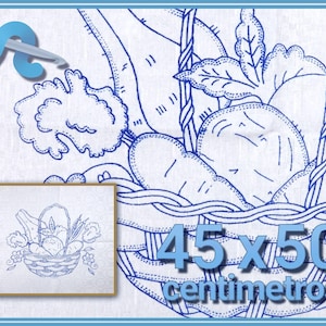 VERDURAS [Alemanisco 45x50cm] - Napkins for Stamped Cross-Stitch Embroidery image 1