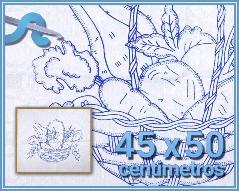 VERDURAS [Alemanisco 45x50cm] - Napkins for Stamped Cross-Stitch Embroidery image 1