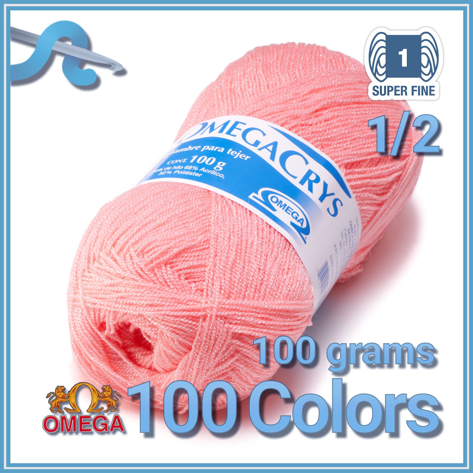 Hilo/Estambre Cristal Para Tejer/Bordar Crochet A Mano de Mexico, (Paquete de 6) Multicolor. | Crystal Yarn from Mexico to Embroider Crochet
