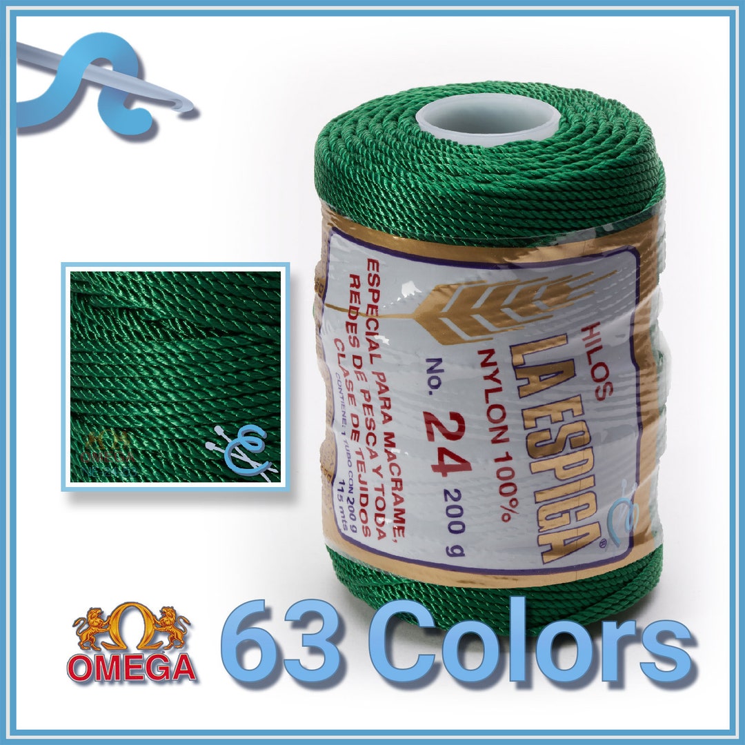 La Espiga No.9 100% Nylon Omega, Crochet Thread, Thread for Crafts, Nylon  for Knitting and Crochet, Nylon Thread, String Cord for Crochet. 