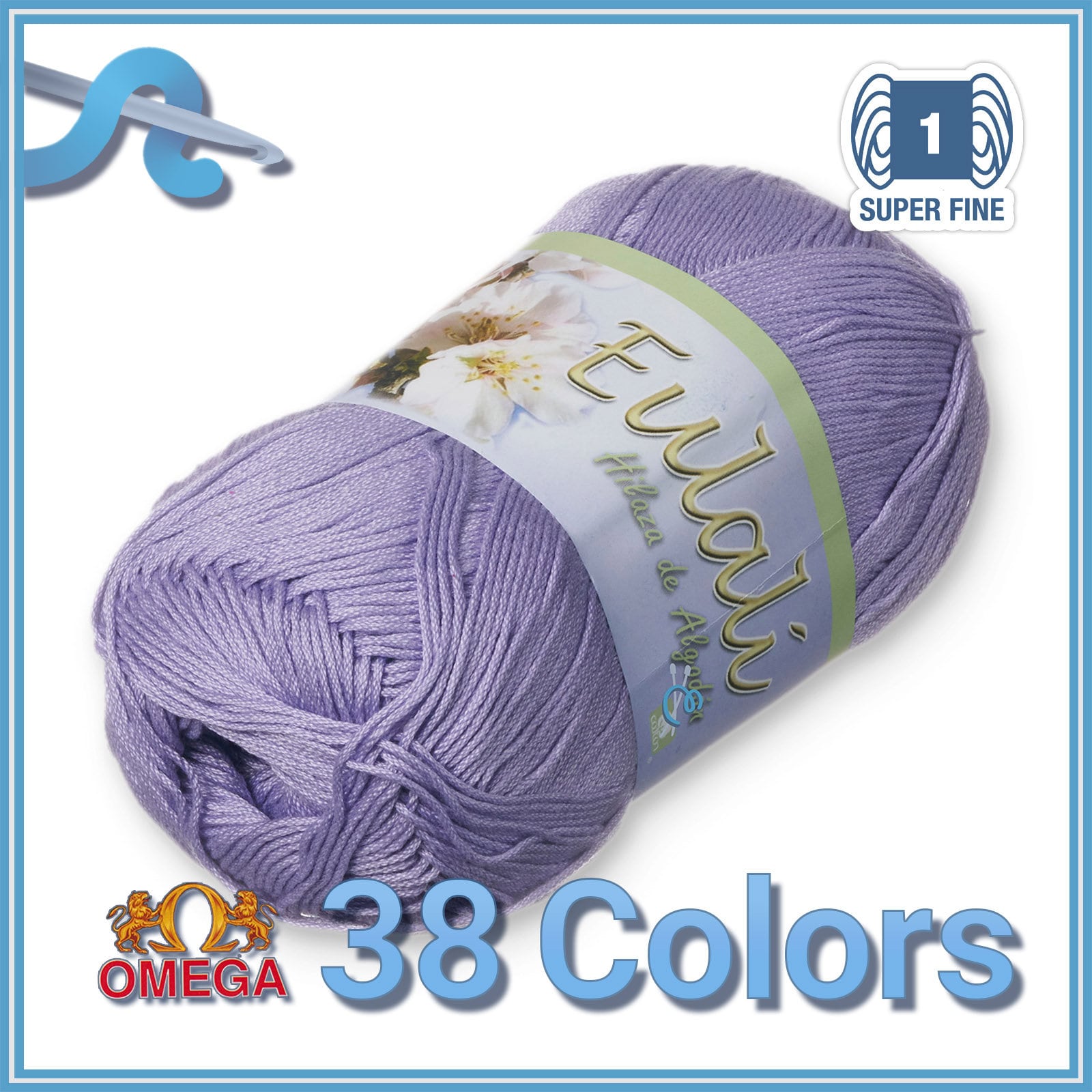Hilo Omega Cristal en Varios Colores Cono 1000gr -  España
