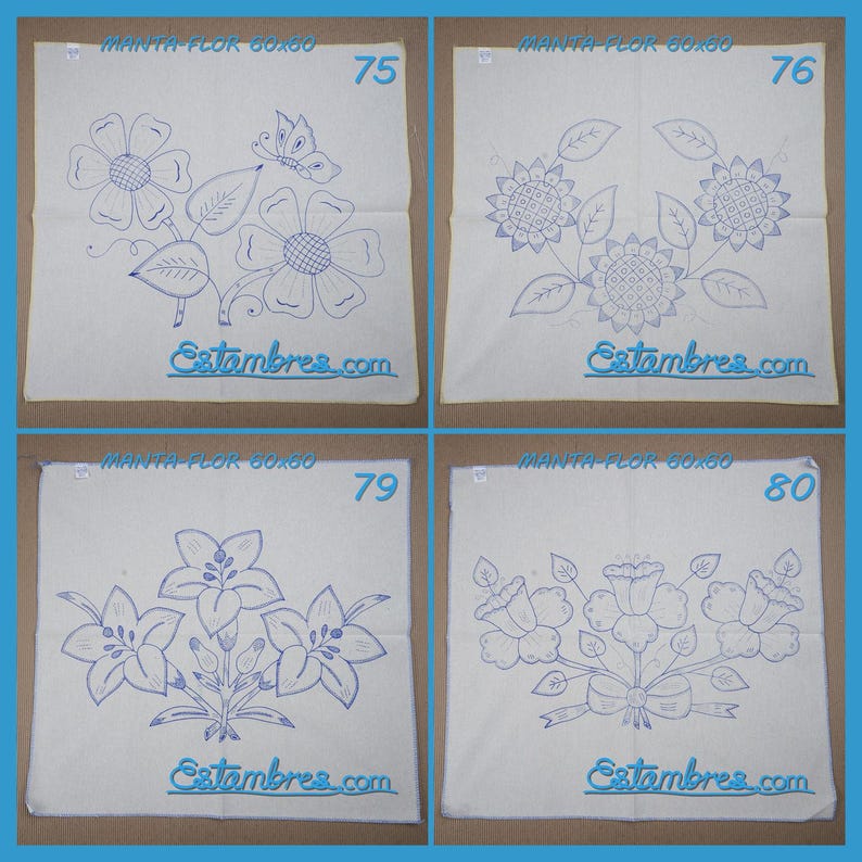 FLORES [Manta 60x60] - Large Napkins for Stamped Cross-Stitch Embroidery Bild 5