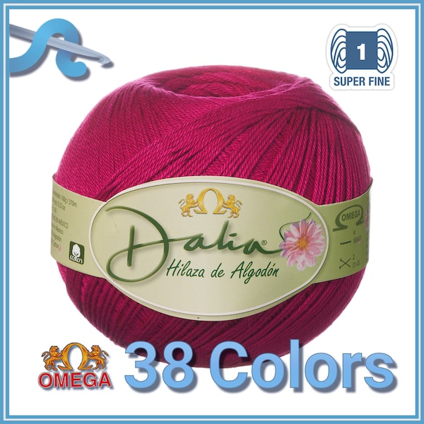 DALIA [100grs] by Omega - Fine 100% Mercerized Cotton Thread for Crochet and Knitting