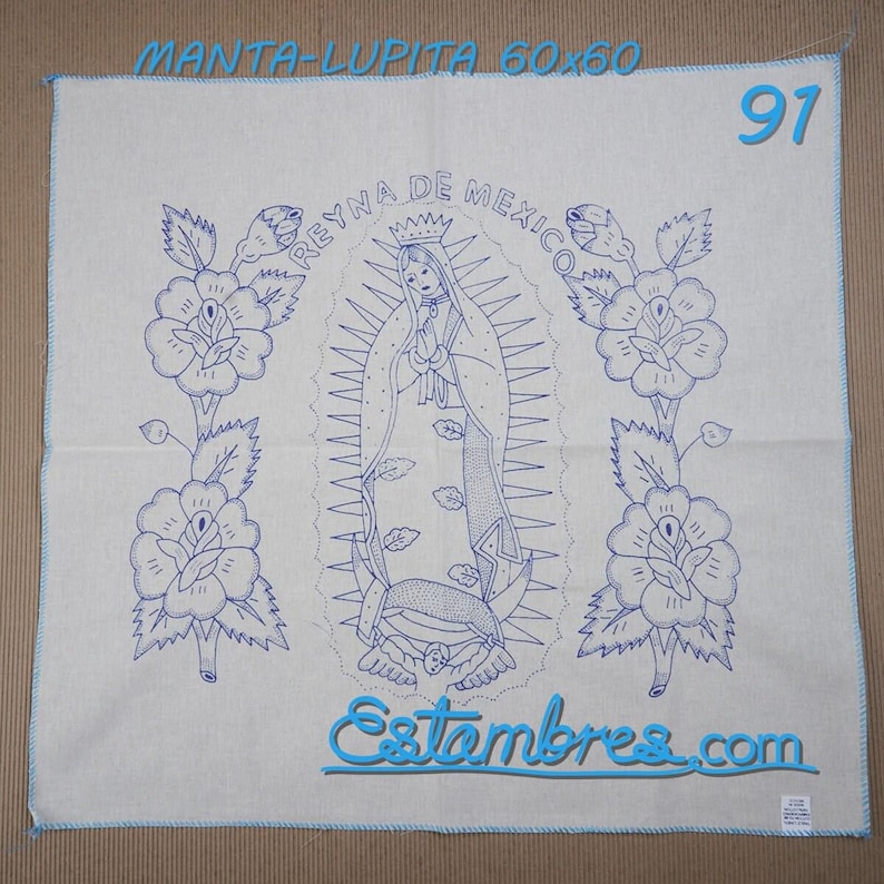 VIRGEN [Manta 60x60cm] - Large Napkins for Stamped Cross-Stitch Embroidery Bild 2