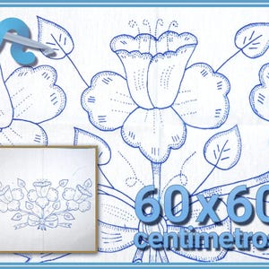 FLORES [Diamante 60x60cm] - Large Napkins for Stamped Cross-Stitch Embroidery