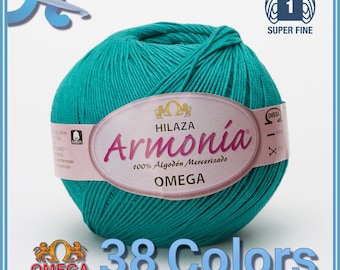 ARMONIA [100grs] by Omega - Fine 100% Mercerized Cotton Thread | Great for Crochet and Knitting