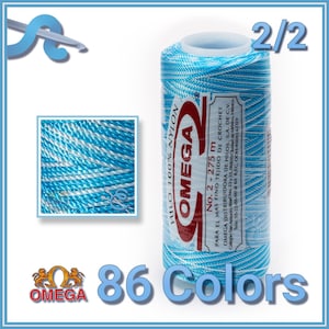 NYLON NO.2 [Variegated] by Omega - Strong 100% Nylon String Cord for Fine Crochet and Crafts