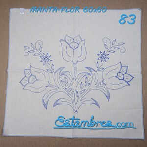 FLORES [Manta 60x60] - Large Napkins for Stamped Cross-Stitch Embroidery Bild 3