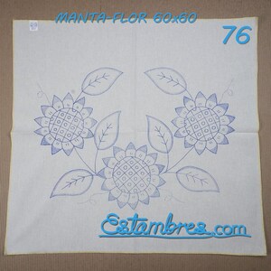 FLORES [Manta 60x60] - Large Napkins for Stamped Cross-Stitch Embroidery Bild 2
