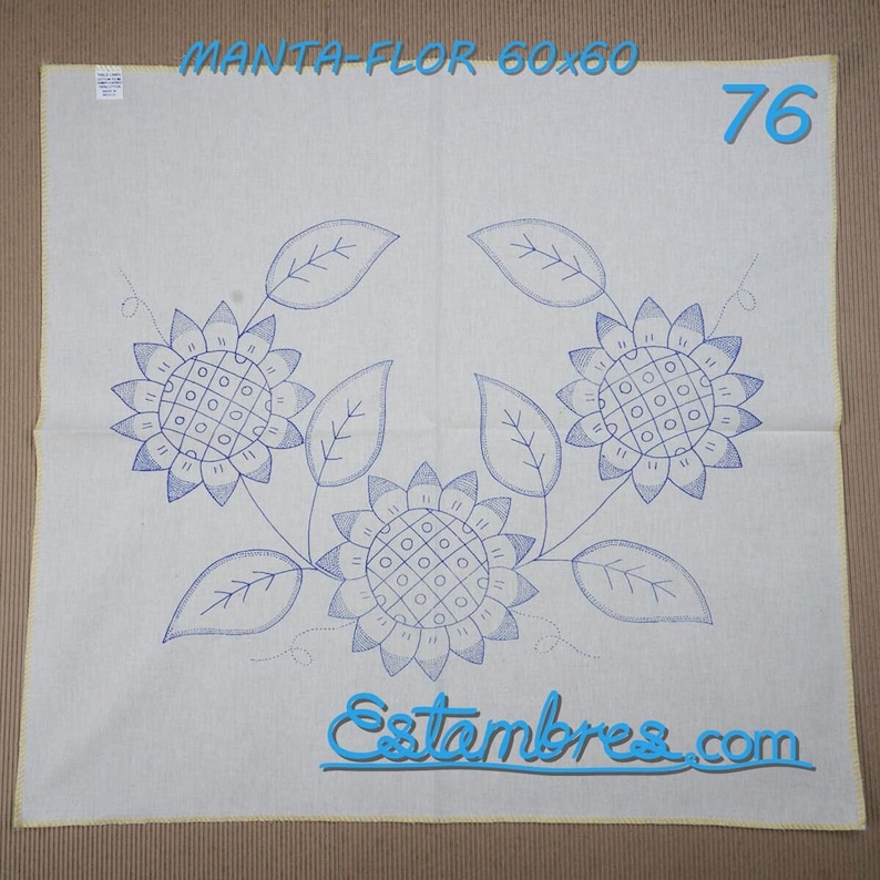 FLORES [Manta 60x60] - Large Napkins for Stamped Cross-Stitch Embroidery Bild 2