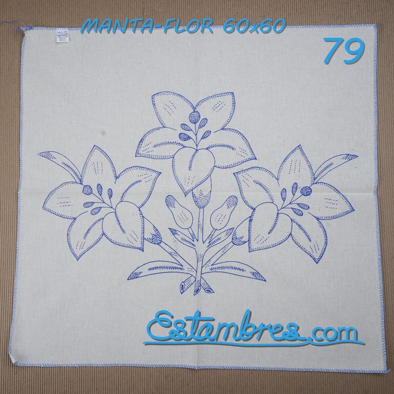 FLORES [Manta 60x60] - Large Napkins for Stamped Cross-Stitch Embroidery Bild 9