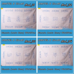 MANTEL [8-Chair Tablecloth] - with Stamped Designs ready for embroidery