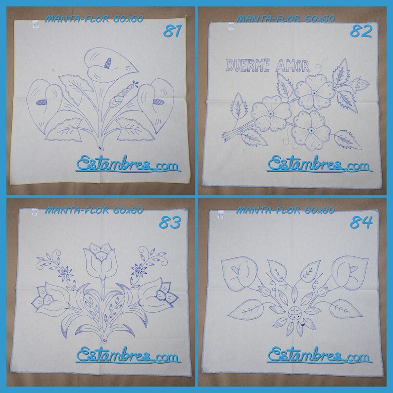 FLORES [Manta 60x60] - Large Napkins for Stamped Cross-Stitch Embroidery Bild 6