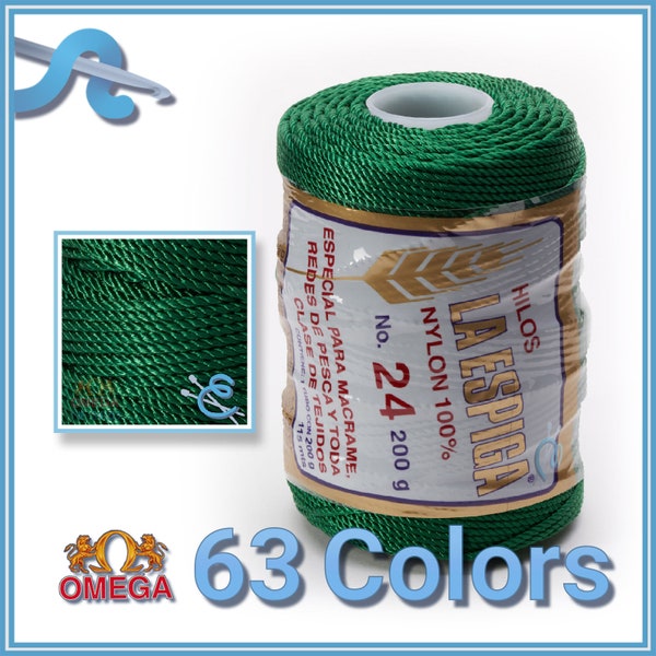 ESPIGA NO.24 by Omega - Strong 100% Nylon String Cord for Fine Crochet and Crafts