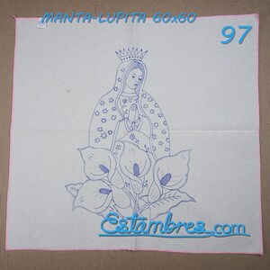 VIRGEN [Manta 60x60cm] - Large Napkins for Stamped Cross-Stitch Embroidery Bild 9