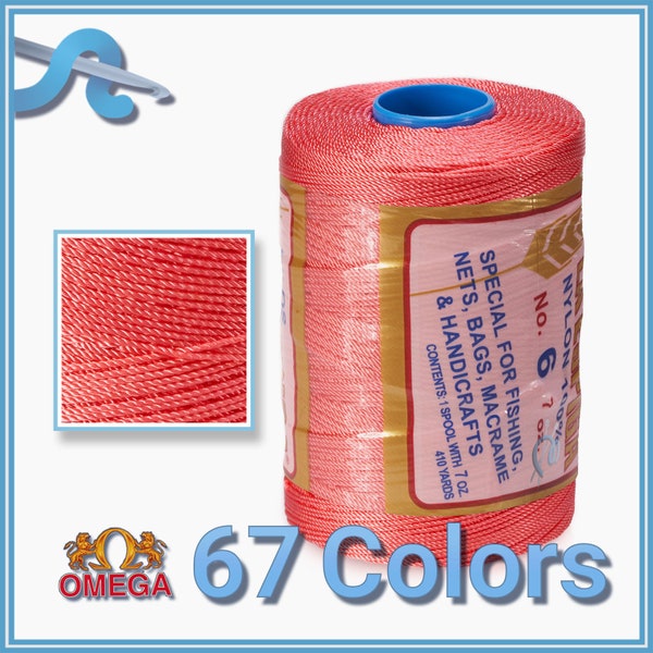 ESPIGA NO.06 by Omega - Strong 100% Nylon String Cord for Fine Crochet and Crafts