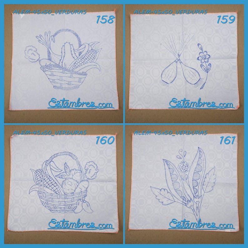 VERDURAS [Alemanisco 45x50cm] - Napkins for Stamped Cross-Stitch Embroidery image 5