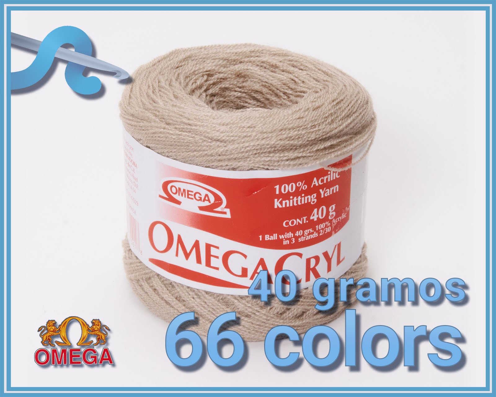 Omegacryl [40grs] - Acrylan 3 hebras de calidad Omega especial para t…