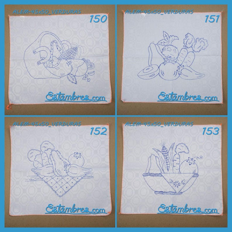 VERDURAS [Alemanisco 45x50cm] - Napkins for Stamped Cross-Stitch Embroidery image 3