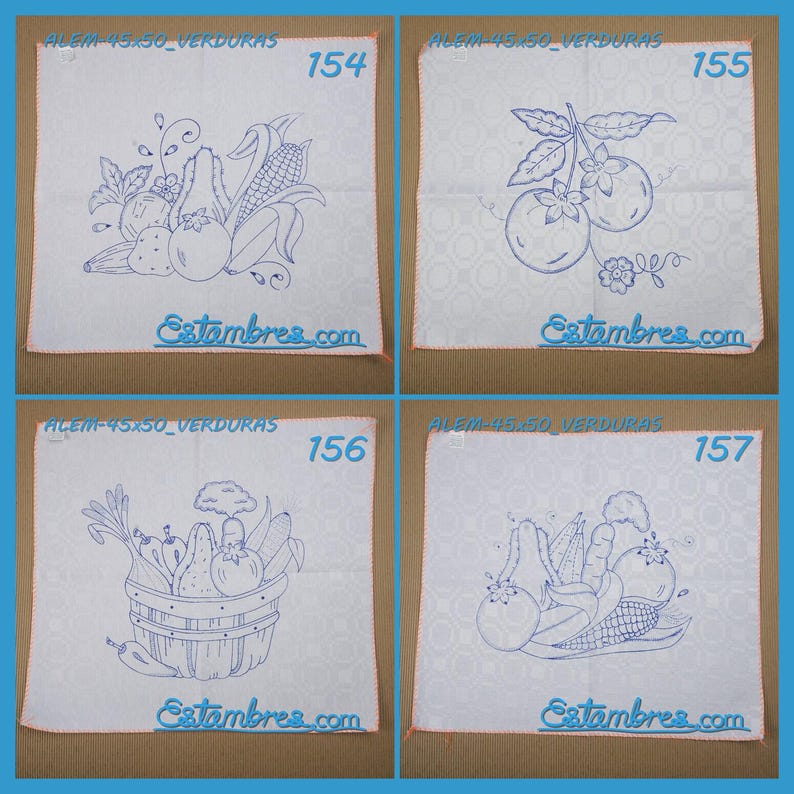 VERDURAS [Alemanisco 45x50cm] - Napkins for Stamped Cross-Stitch Embroidery image 4