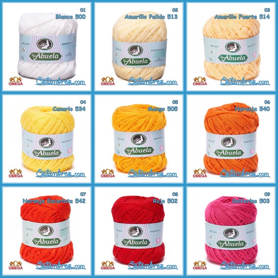 Abuela No.6,Cotton Omega 100% Mercerized Cotton Yarn, Cotton Abuela Thread  Soft