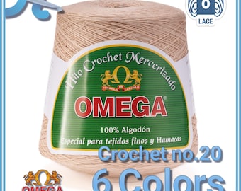 CROCHET OMEGA NO.20 [Cone 1KG] - 100% Mercerized Cotton Yarn for Fine Crochet