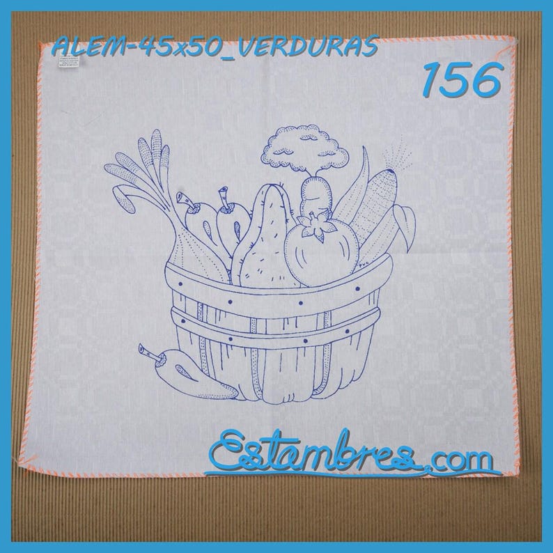 VERDURAS [Alemanisco 45x50cm] - Napkins for Stamped Cross-Stitch Embroidery image 9
