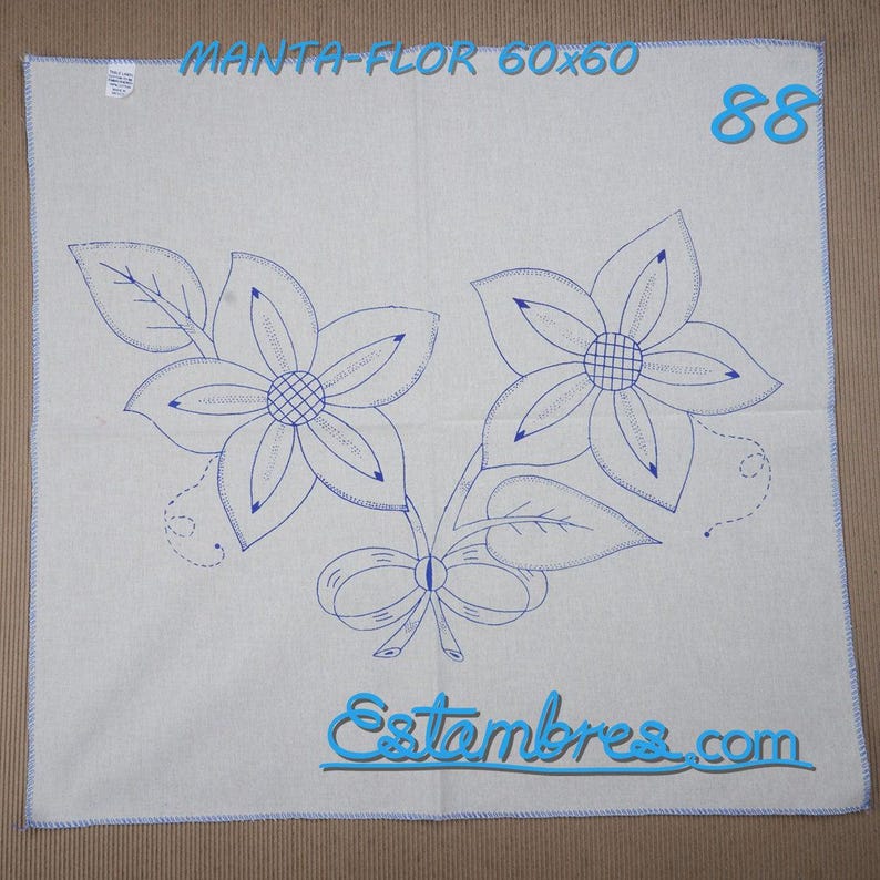 FLORES [Manta 60x60] - Large Napkins for Stamped Cross-Stitch Embroidery Bild 4