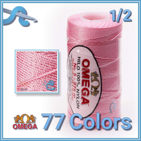 NYLON NO.5 by Omega - Strong 100% Nylon String Cord for Fine Crochet and Crafts