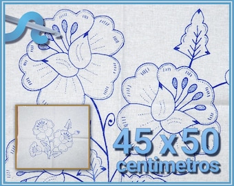 FLORES [Manta 45x50cm] - Napkins for Stamped Cross-Stitch Embroidery
