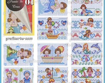 GRAFICARTE ACORDEON [01-36] - 1 of 2 - Accordion-style Book with Cross-Stitch Embroidery Design Patterns